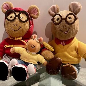 Vintage Arthur Plush Lot Playskool Dress Me Arthur 1996 Eden Arthur Ex Condition